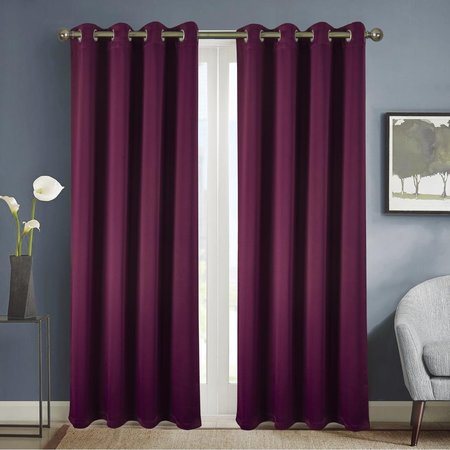 OLIVIA GRAY Olivia Gray PNA225134 54 x 84 in. Anchorage Solid Blackout Grommet Single Curtain Panel - Cabernet PNA225134